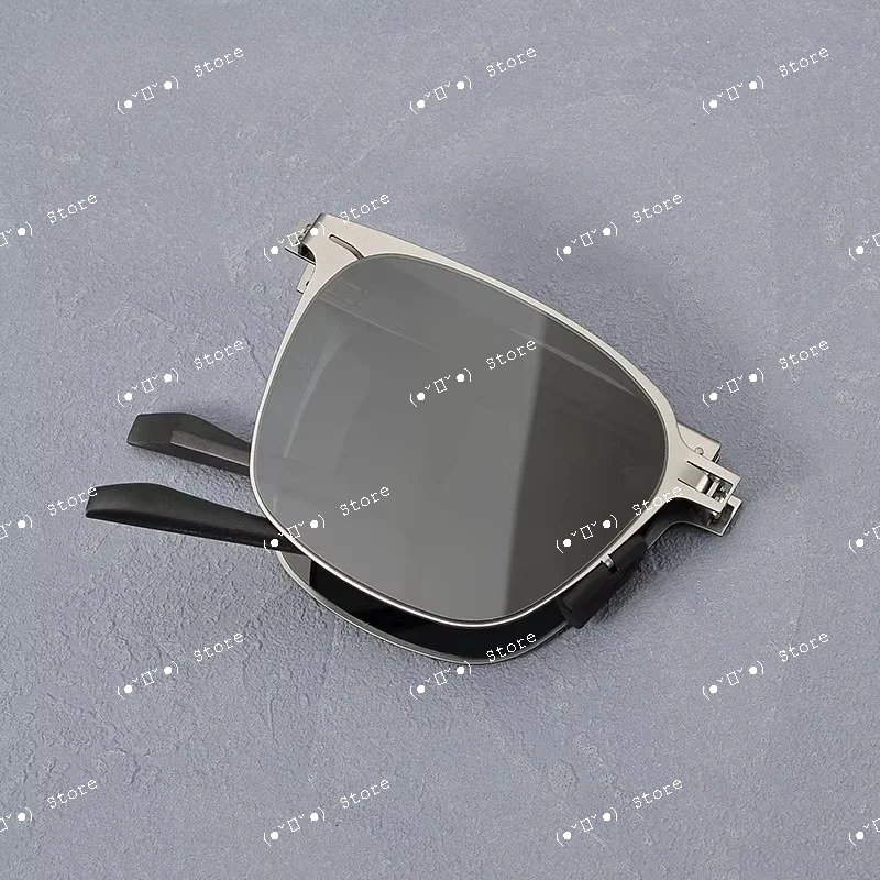 Mode Falten Tragbare Legierung Sonnenbrille Uv400 Schutz Männer Persönlichkeit Outdoor Sonnenschutz Luxus Reise Sonnenbrille