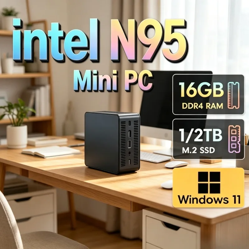 【Brand+】Core N95 MINI PC Windows 11 Pro Small Pocket Computer 16GB RAM 1TB SSD WIFI 6 BT5.2 4K HD Mini Gaming Office Study Pc