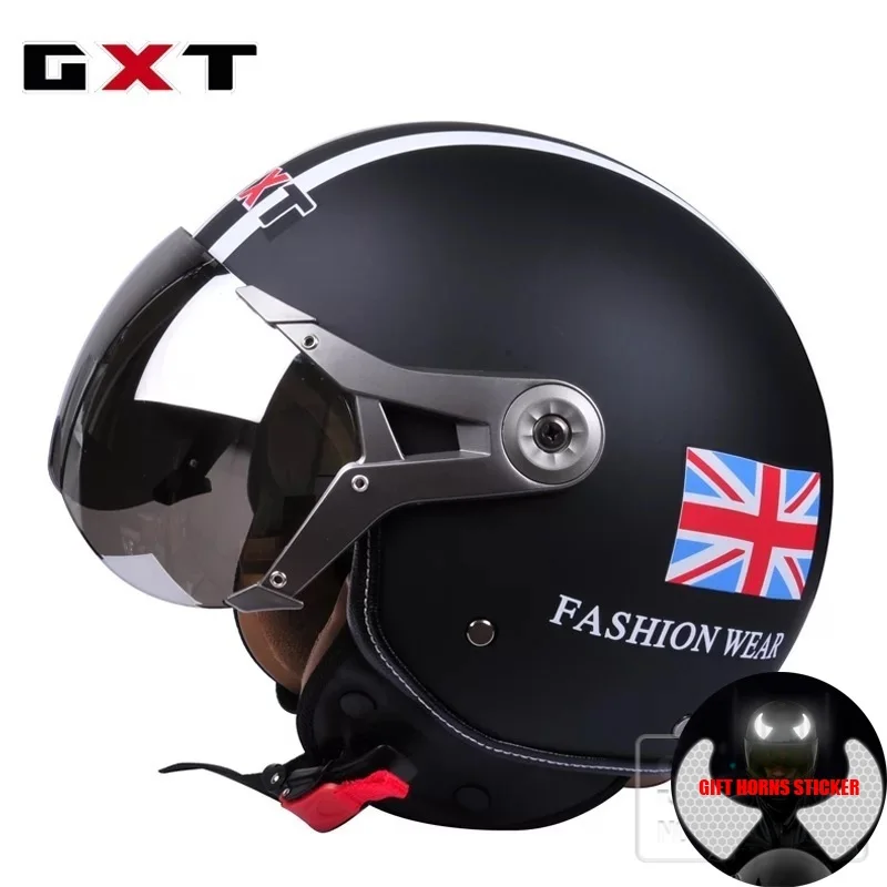 

Motorcycle PU Leather Capacete 3/4 helmets RETRO Helmet Casco Motorbike Cruiser Touring Chopper Scooter Riding Vintage Helmets