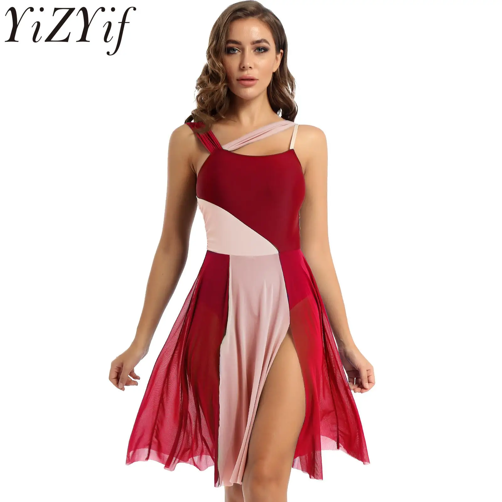 

Женское балетное трико без рукавов, лирическое современное платье для латинских танцев, сценическое представление, одежда для латинских джазовых танцев