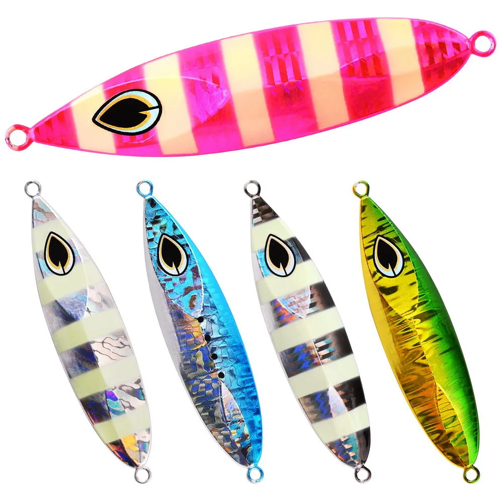 

Glow in the Dark Slow Jig Metal Jig Long Casting Boat Fishing Saltwater Lifelike Hard Bait High Catch Rate Mackerel Snapper Tuna