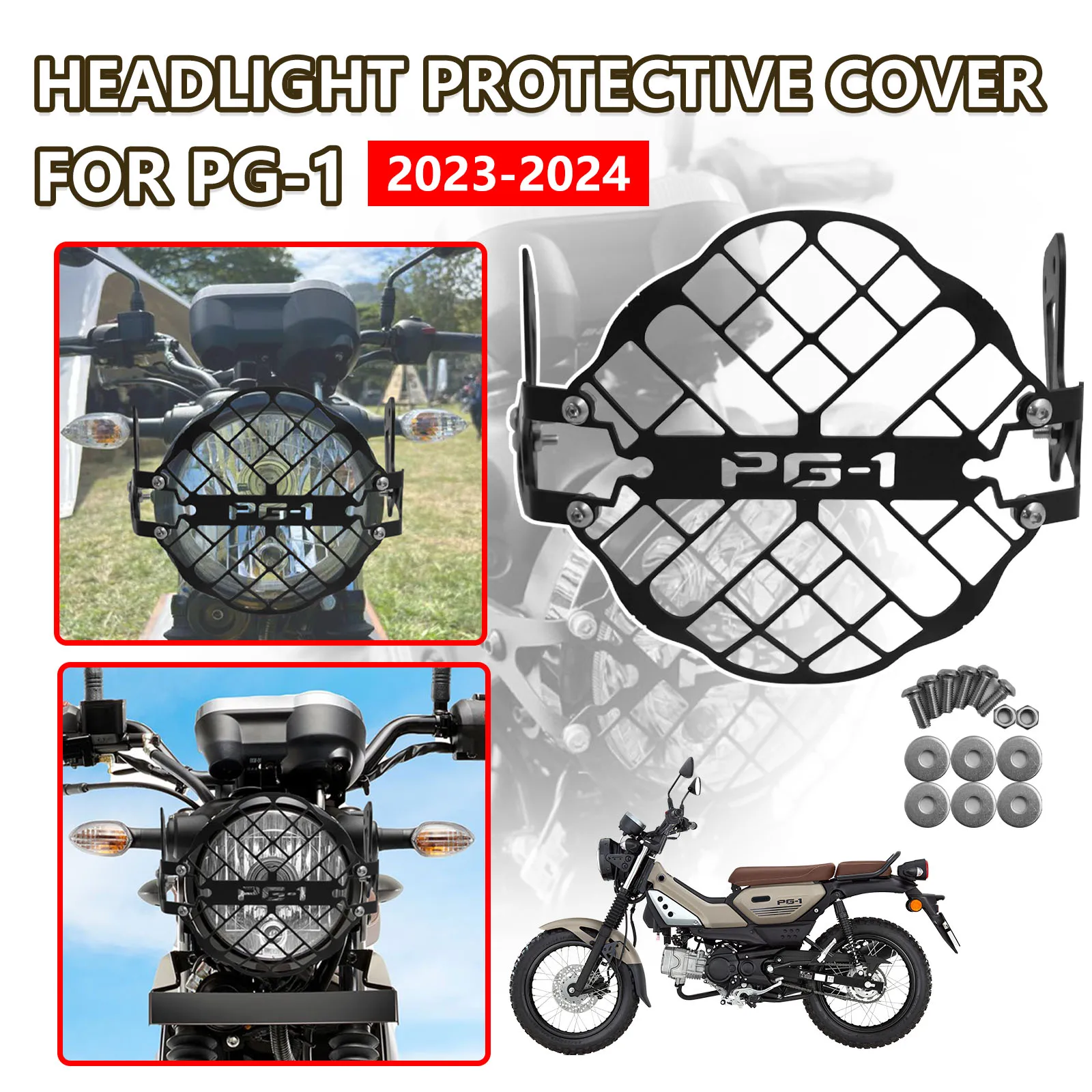 

Для YAMAHA PG-1 PG1 2023 2024 2025: Новые аксессуары для мотоциклов — решетка фары, кронштейн фары, защита фары, защита головного света