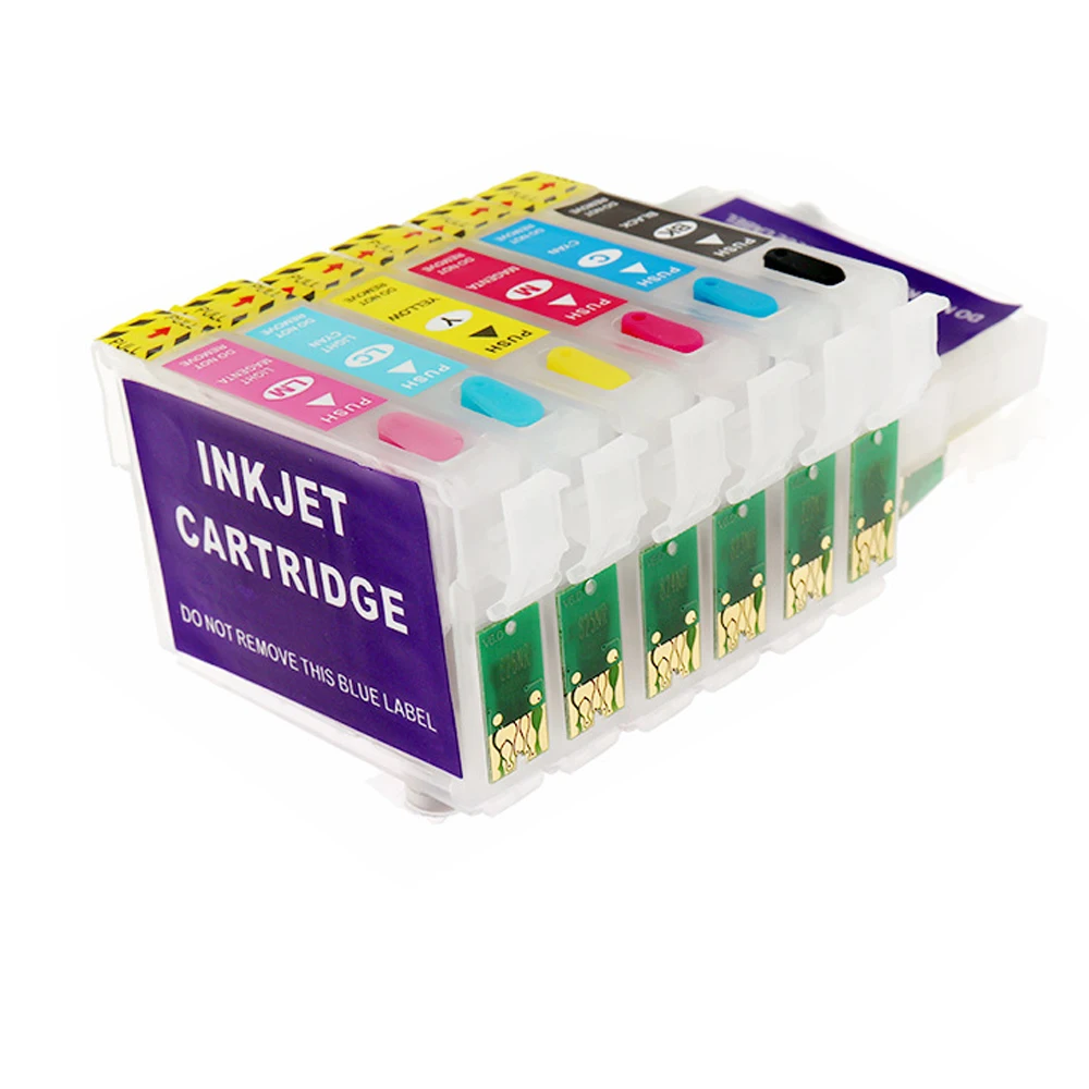 Empty Refillable Ink Cartridge Compatible for Epson T0981 Artisan Series 700 800 710 810 600 725 835 837 with ARC Chips