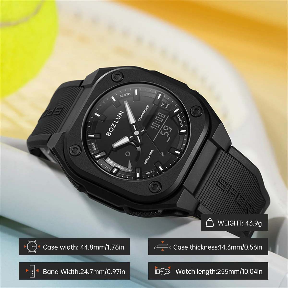 BOZLUN 5 إنذار ساعات حركة كوارتز للرجال والنساء ضوء النهار توفير الوقت ساعة اليد موضة العد التنازلي EL ضوء ساعة مقاومة للماء