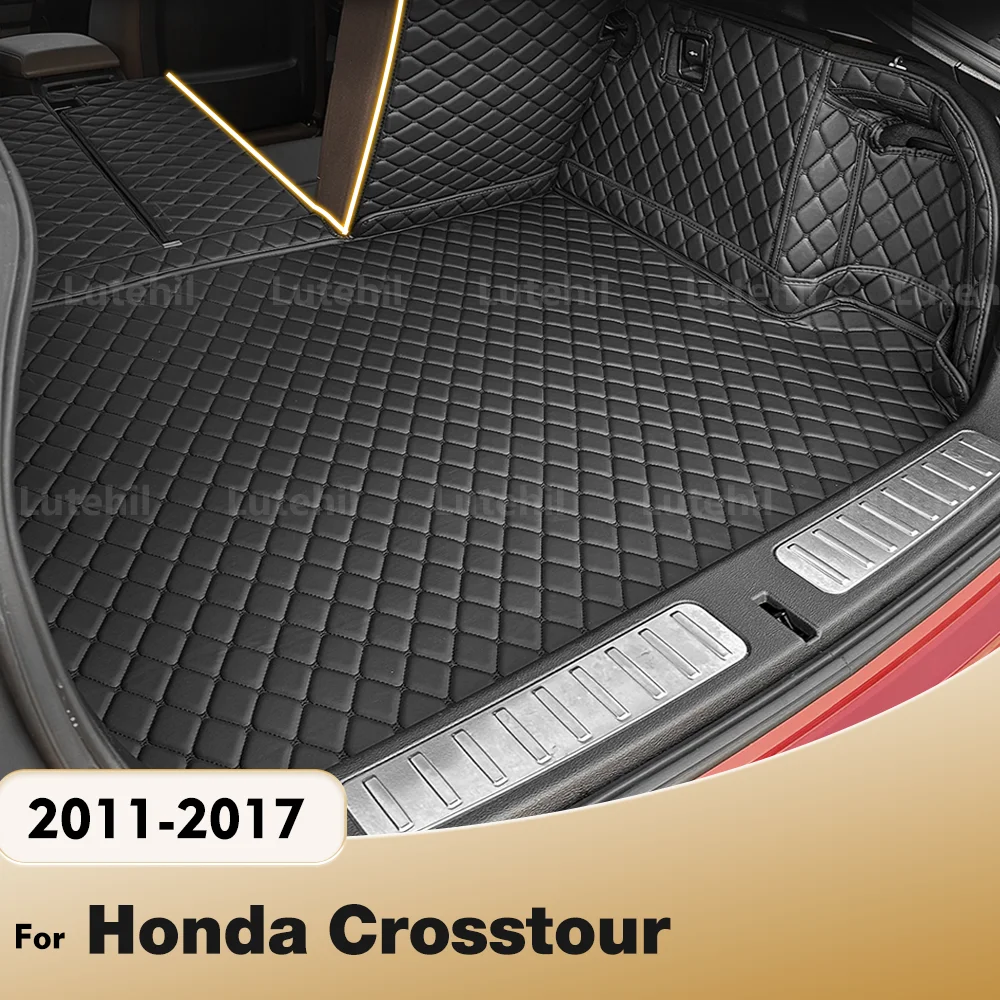 

LUTEHIL For Honda Crosstour 2011-2017 16 15 14 13 12 Custom PU leather car trunk mat waterproof boot carpets Car Accessories