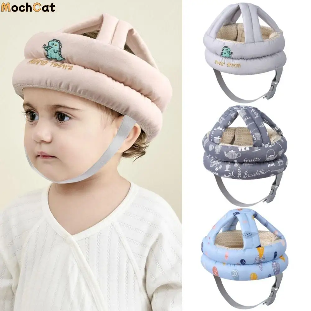 

Cute Breathable Toddler Protective Headgear Adjustable Protective Infant Anti-crash Caps Cotton Safe Toddler Cap Boy