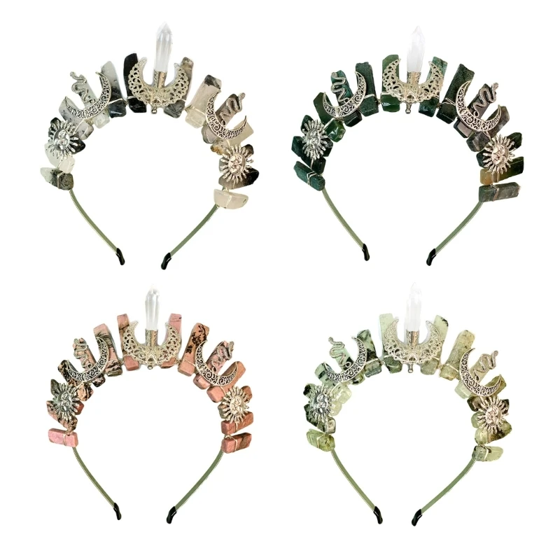 

Роскошная повязка на голову для женщин, металлическая повязка на голову с кварцевым декором, повязка на голову для свадебной