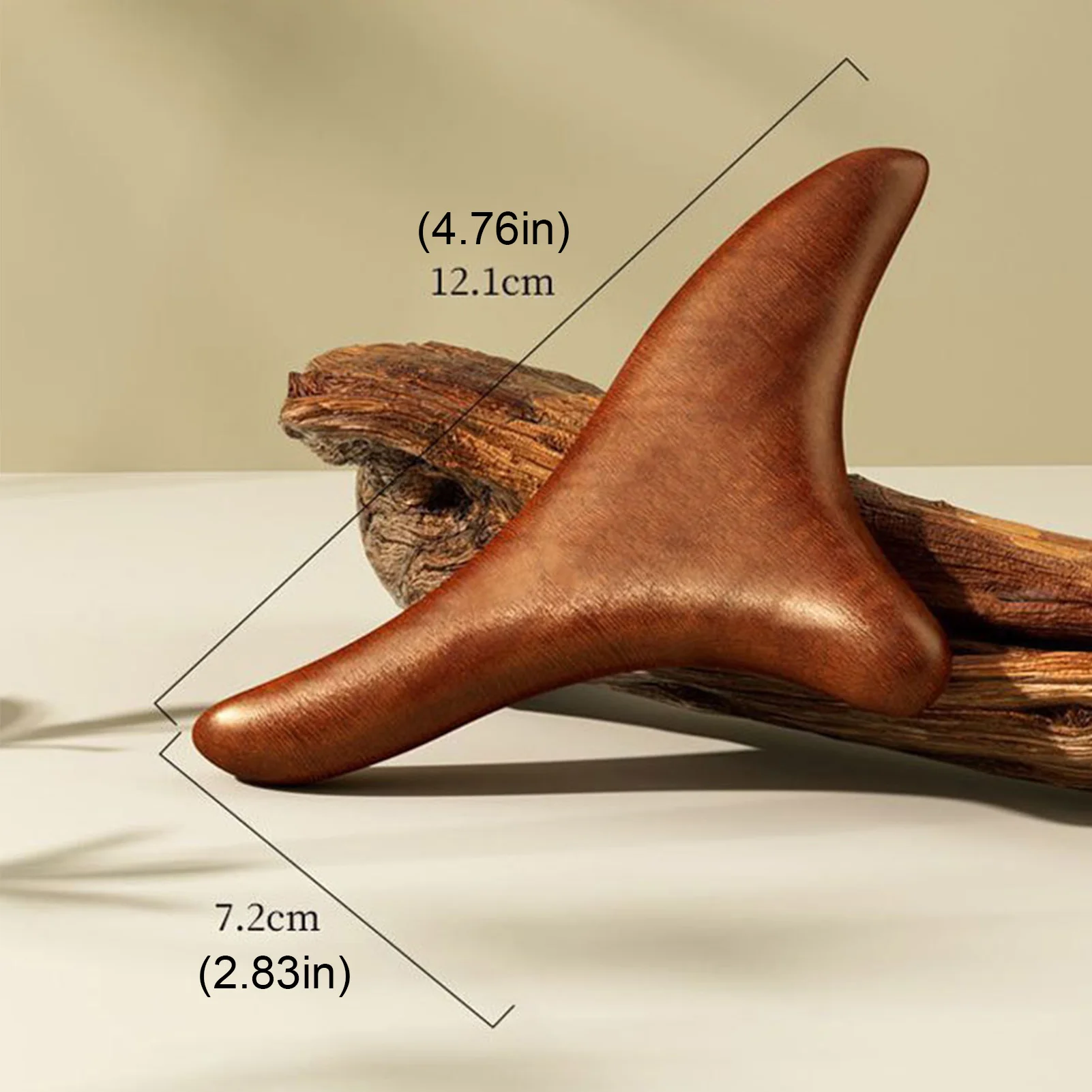 Natural Sandalwood Massage Stick Triangular Bird Claw Design Acupoint Relief Tool for Foot Leg Shoulder Use Golden Sandalwood