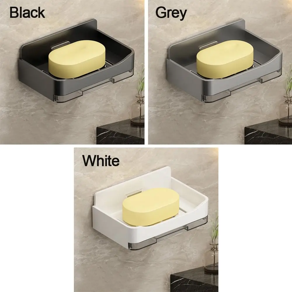 Durable Wall Mounted Soap Dish ABS Drainable Storage Rack Soap Box Bathroom Kitchen Sink Organizer