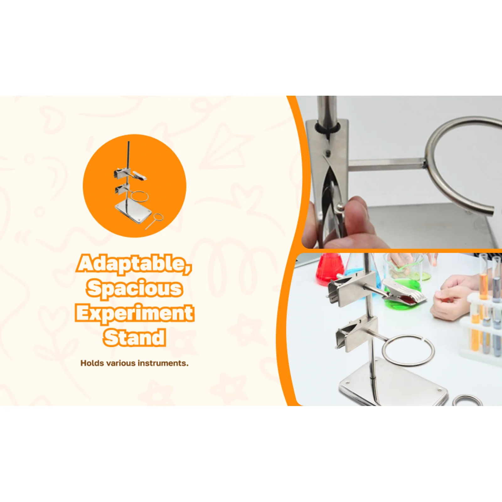 ステンレス鋼のラボスタンド、練習用トレーニング玩具、建築プロジェクト、手と目の協調能力の開発、インテリジェントな科学実験