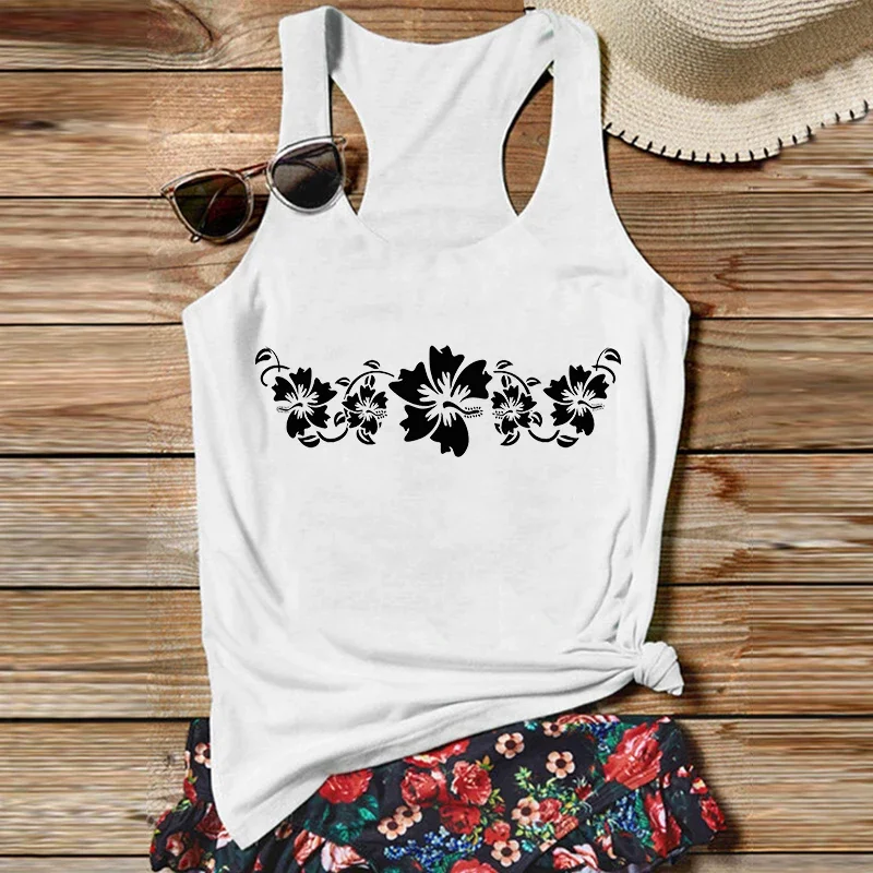 

Flower Shirt Hawaiian Hibiscus Tank Top Aloha Hawaii Tops Beach Aesthetic Women Tops Summer Vacation Cute Tops