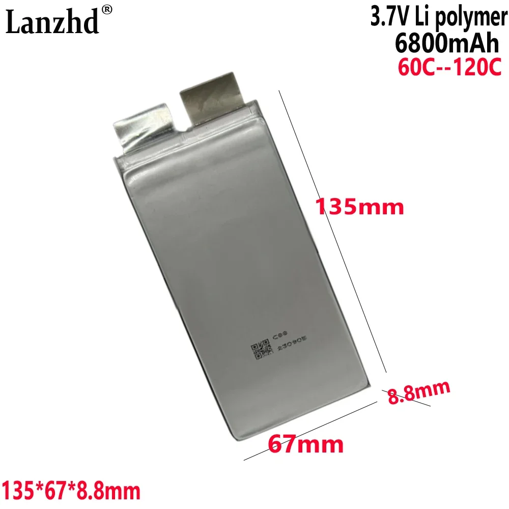 1-15pcs 3.7V 60C 120C high rate lithium battery For spot welding machine starter power cell 8867135 6800mAh