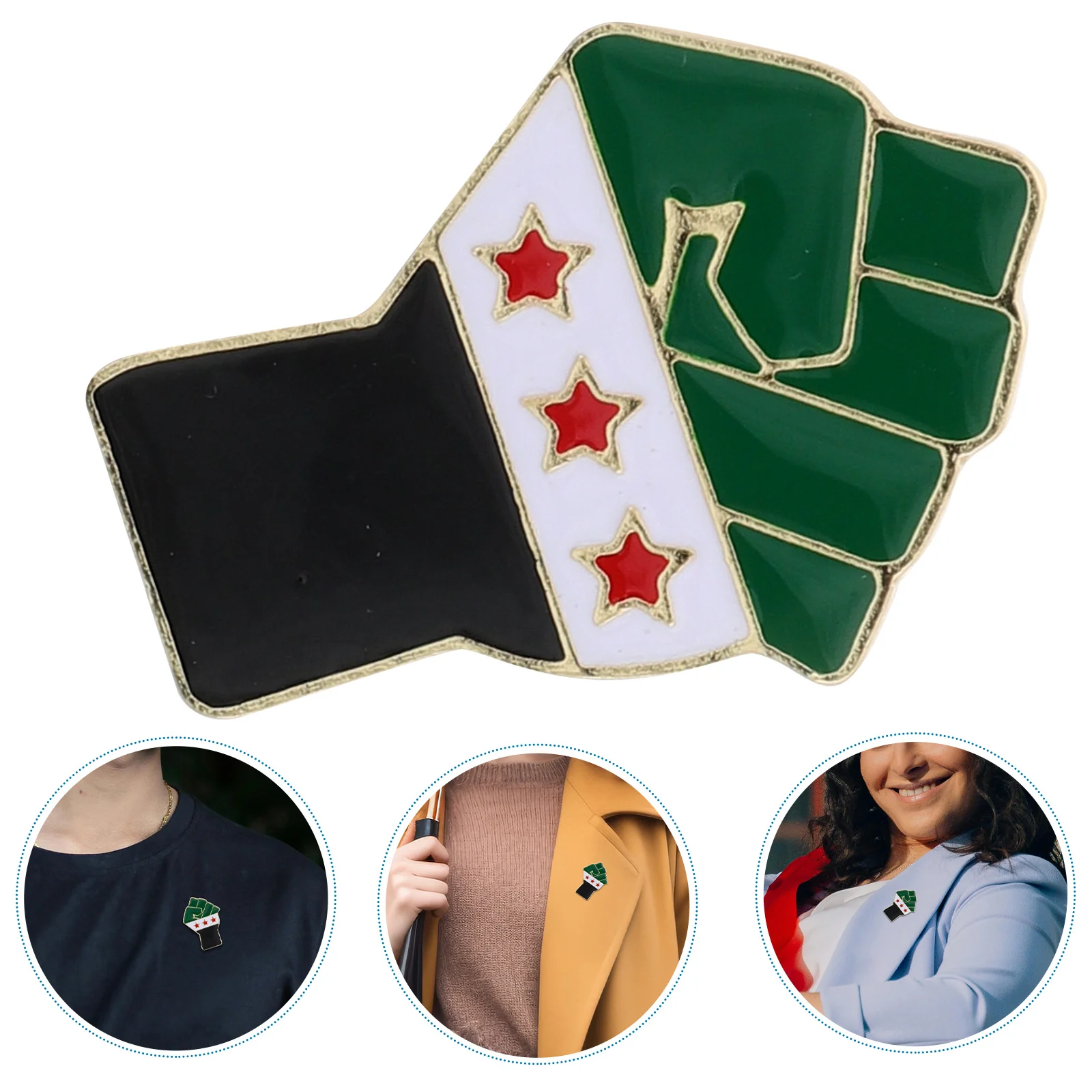 

Syrian Flag Brooch Faucet Plush Toys Falg Pin Metal Badge Zinc Alloy Lapel Travel