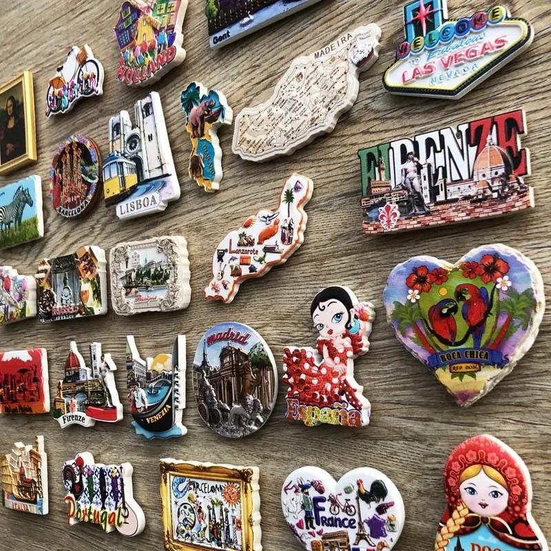 Portugal Hungary Spain Lanzarote Holland Italia Belgium Tanzania France City Fridge Magnets Home Decor Tourist Souvenir Gifts