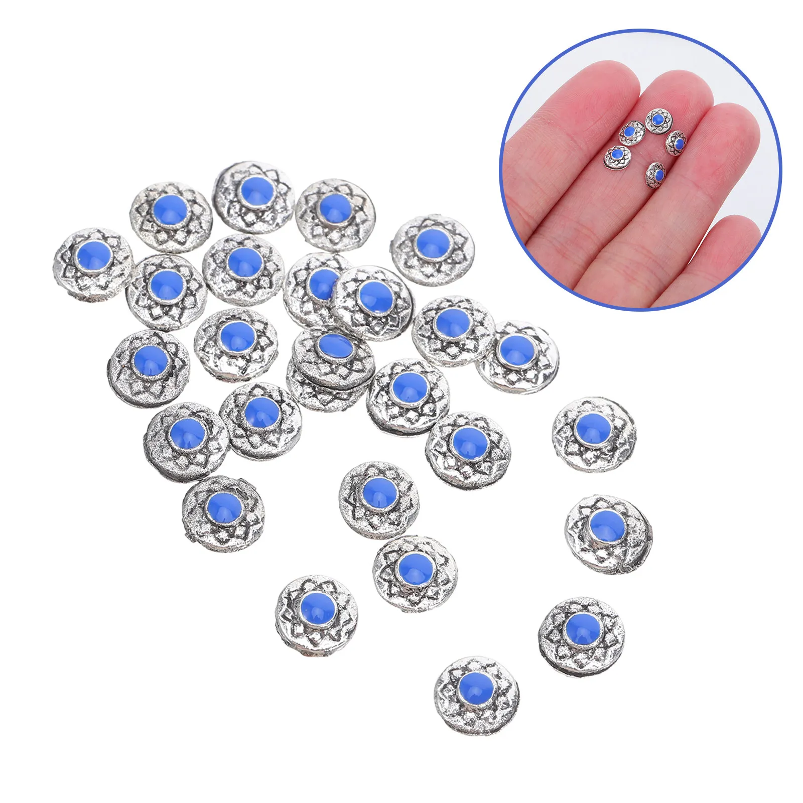 

60Pcs Vintage Turquoise Crackle Nail Charms Retro Manicure Decorations for Women Nail Art Supplies Fake Nails DIY Jewelry