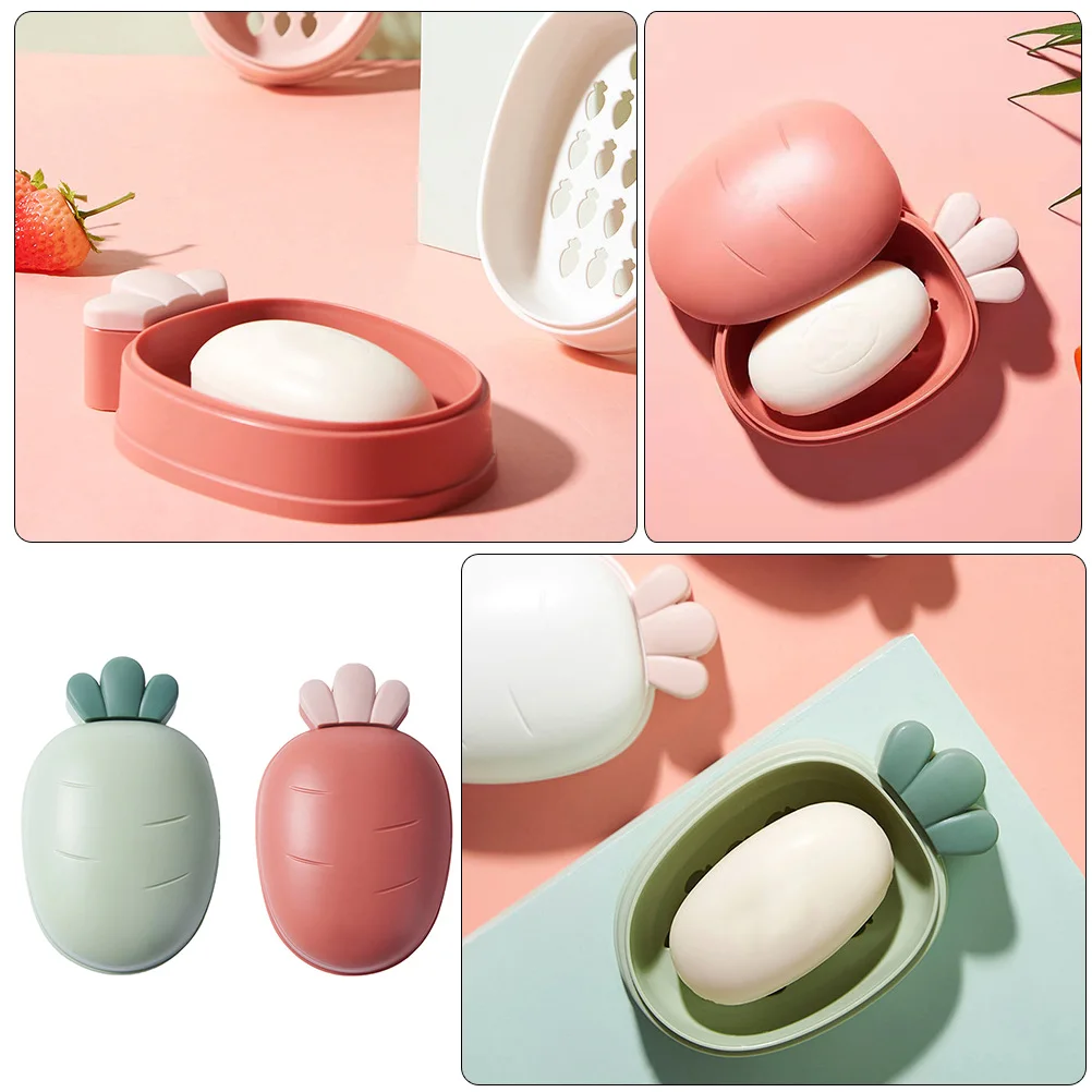

2pcs Draining Boxes Household Pp Material Storage Holders Bathroom Home Use Soap Racks Water Drainage Soap Container For Kitchen