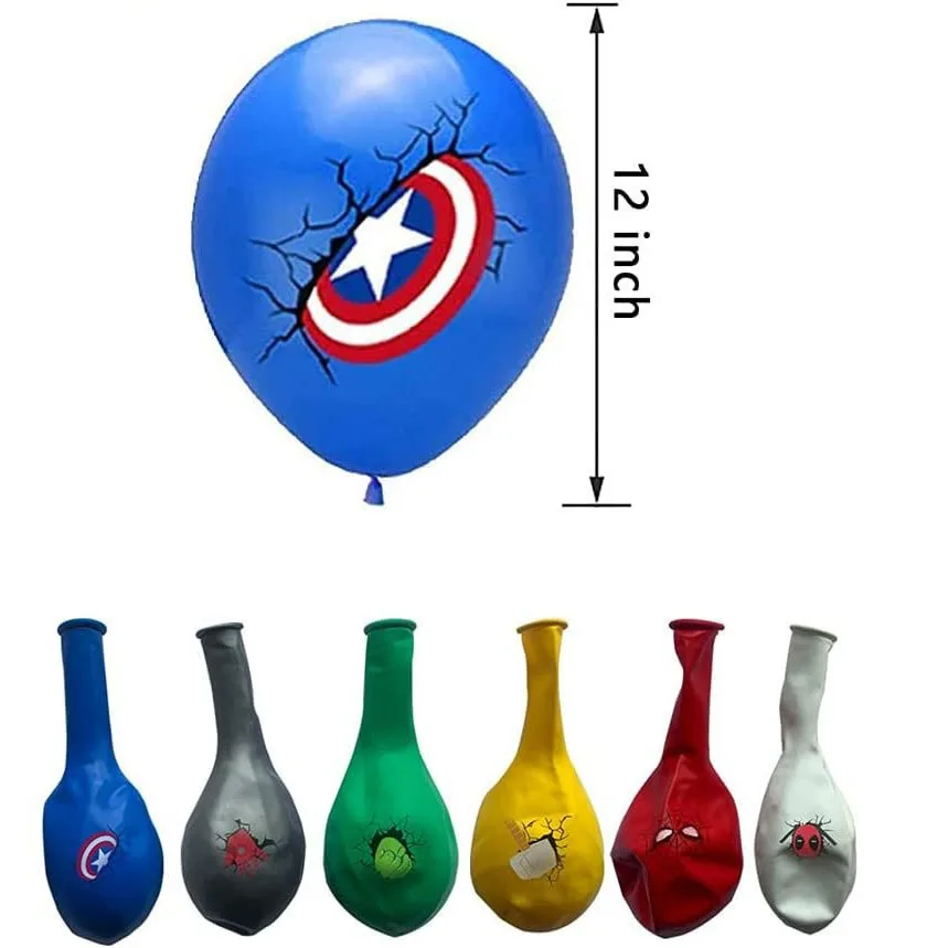 Perlengkapan dekorasi adegan ulang tahun tema Anime kartun Marvel Avengers dekorasi pesta, spanduk, balon, bendera menarik pesta Set