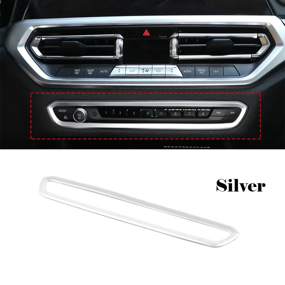 For BMW 3 Series G20 G28 325i 330d 335 2019 2020 Car Panel Center Control Volume Button Frame Cover Trim ABS Silver LHD