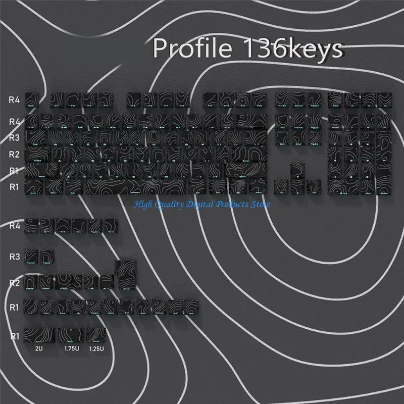 

U2JE 136Keys Клюки Установите боковые гравийные гравий