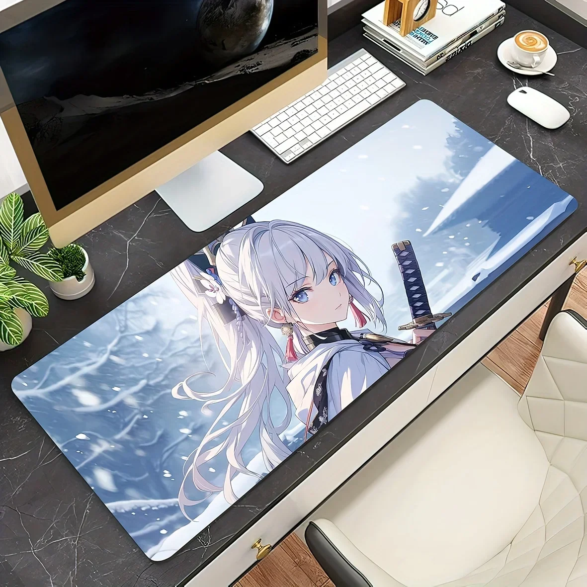 

Genshin Impact Large anime gaming mouse pad non-slip rubber table mat wear-resistant washable HD Gamer Accessory Long Desk Pads