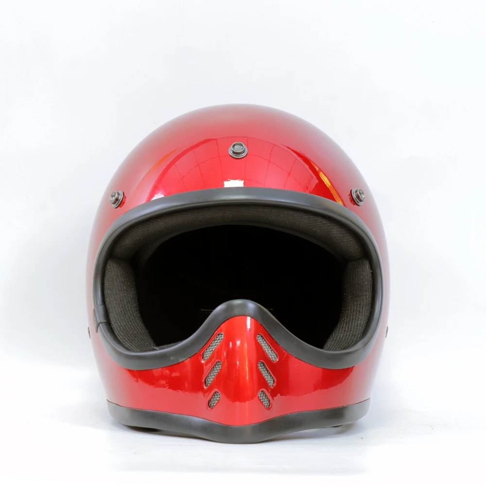 Motorcycle Helmet Small Body Retro Full Face Fiberglass Material Eagle Mouth Cruise Bike Helmet