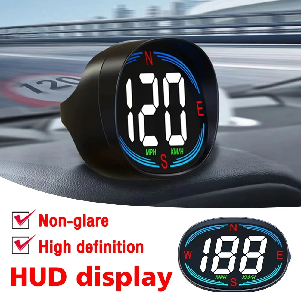 

Plug&Play GPS HUD Car Head Up Display Overspeed Alarm Atmosphere Light Car Digital Speedometer Universal KMH/MPH