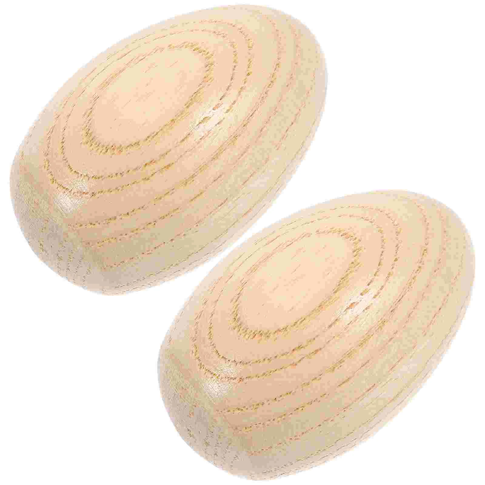 2-teiliges hölzernes Ei Maracas Percussion Spielzeug Musik Baby Shaker Kinder Musikinstrumente