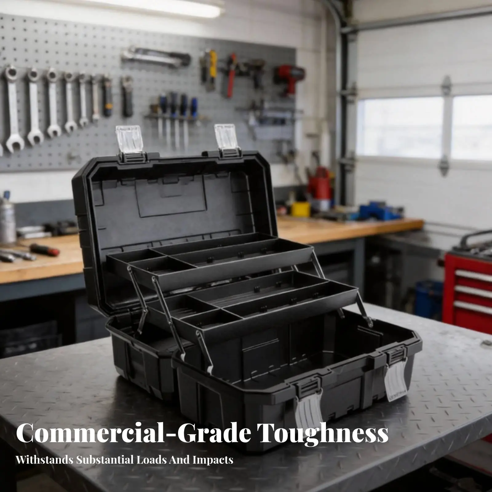 

Портативный органайзер для инструментов с лотком для хранения, прочный контейнер для инструментов, универсальное применение для электриков, механиков, автосервисов