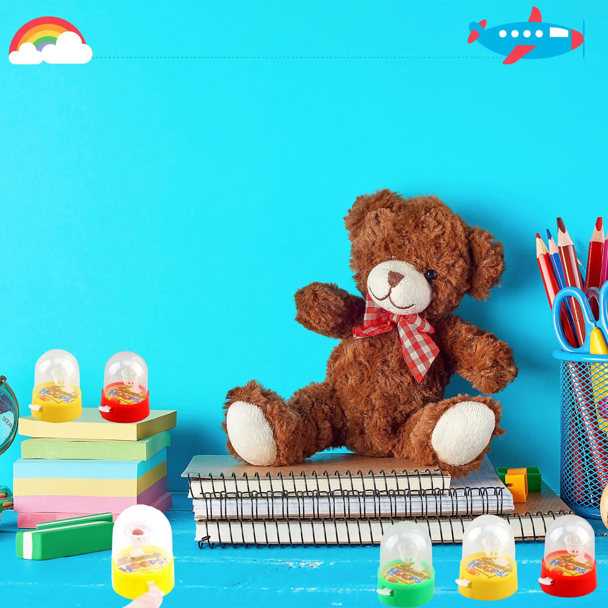 50 stuks Mini Vinger Basketbal Speelgoed Handheld Desktop Tafel Basketbalring Schietspel voor Verjaardag Sport Feestartikelen