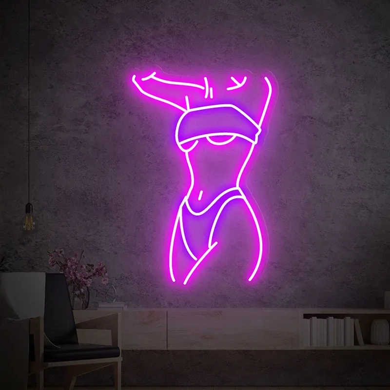 Girl Sexy Body Led Neon Sign Female Woman Figure Neon Lights Bedroom Wall Decoration Bar KTV Customized Night Light Lamp