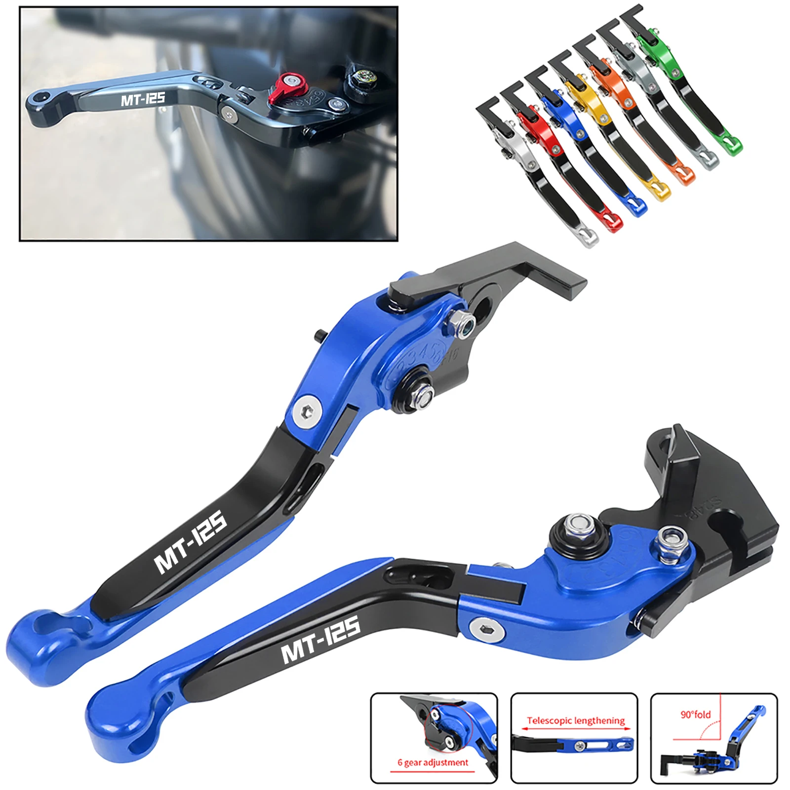 Motorcycle Accessories Adjustable Folding Brake Clutch Levers Extendable Handles Lever For YAMAHA MT125 MT 125 MT-125 2014-2021