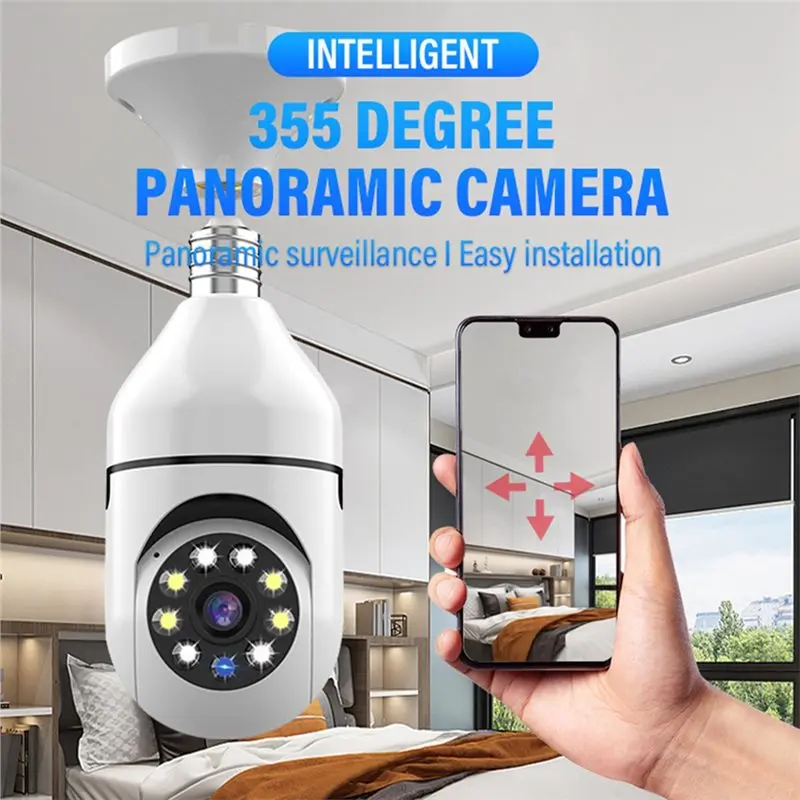 New Tech E27 Bulb Wifi Surveillance Camera 2.4G Wireless Night Vision Automatic Human Tracking Video Security Baby Monitor Wifi