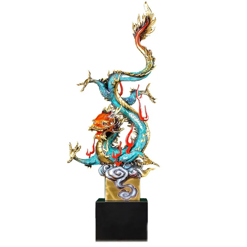 Bronze dragon ornaments, new Chinese-style office entrance decoration handicrafts, company opening gifts, housewarming gifts