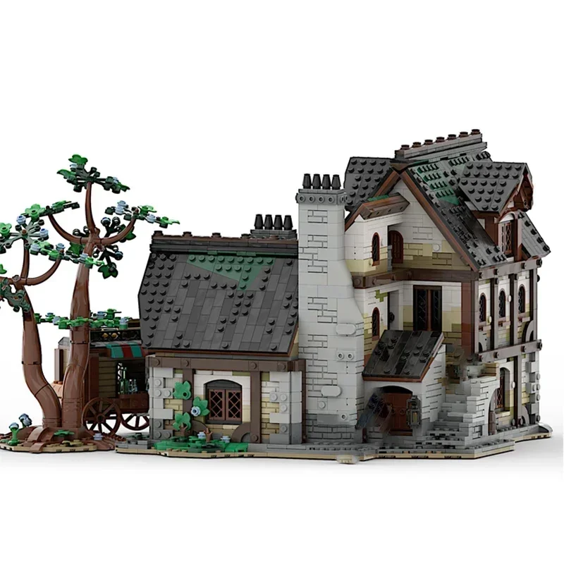 Castillo Medieval modelo Moc, ladrillos de construcción, tecnología de taberna Medieval, bloques modulares, regalos, juguetes de Navidad, conjuntos DIY de montaje