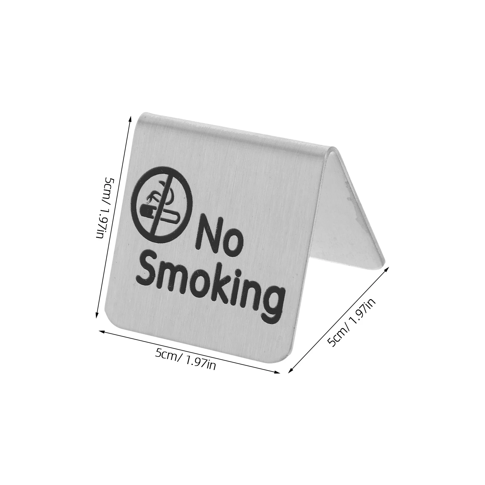 2Pcs Stainless Steel No Smoking Reserved Table Signs Double Side Cafe Restaurant Office Hotel Desk Tent Non Smoking Indicator