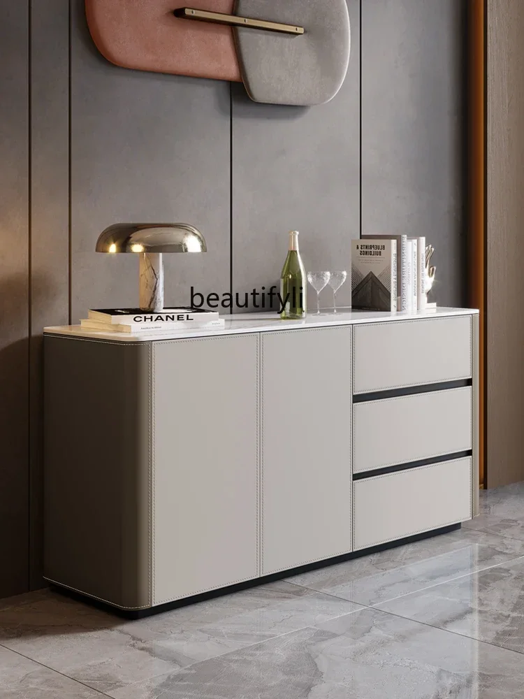 182C Cream Style Dining Side Solid Wood Entrance Cabinet Bedroom Multi-Function TV Side Cabinet Locker