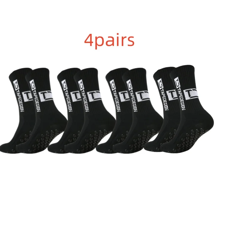 4 pairs of thickened anti slip professional football, basketball, sports socks, yoga socks