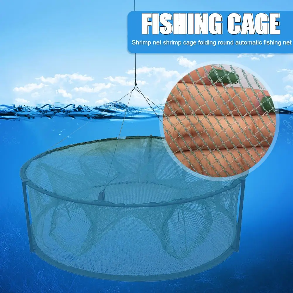 

Automatic Fishing Net Trap Cage Folding Round Shape Shrimp Crabs Fishing Network