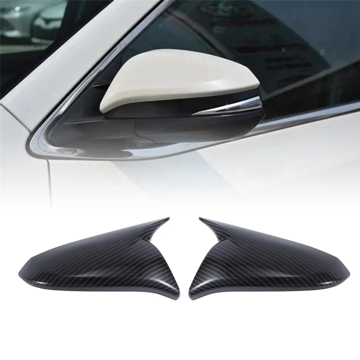 

1Pair Car Rearview Mirror Cover for 2013 2022 Ox Horn Side Mirror Shell Reverse Caps