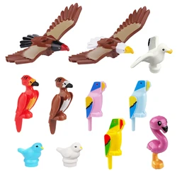Building Blocks animal flying birds eagle seagull flamingo vulture sparrow parrot parakeet hawk jungle wildlife doll model 5pcs