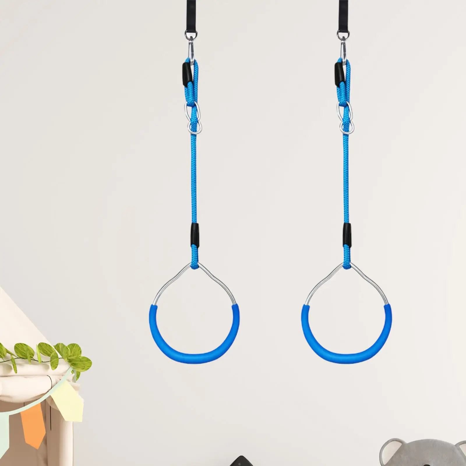 

Pull up Exercise Rings for Kids Adult Indoor Outdoor Workouts Bearing Capacity 300kg Adjustable Straps Buckles Training Rings
