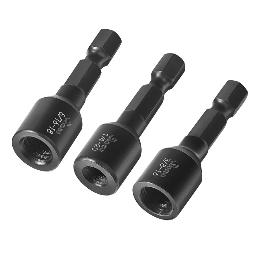 1 4"203 8"16 5 16"18 Cacciavite per bullone appendiabiti 3 pezzi Strumento di installazione bullone appendiabiti con gambo esagonale 1/4 adatto per viti doppie Essentia