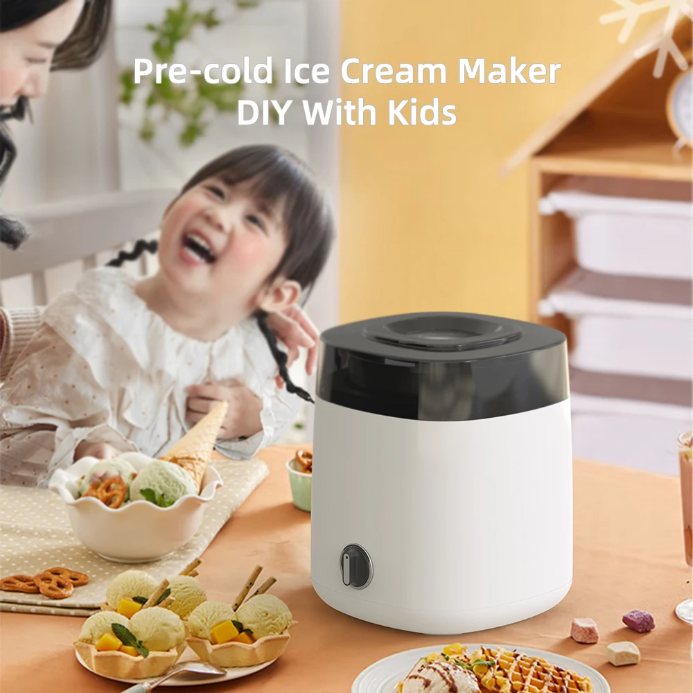 Manufacturer Ice Cream Machine Automatic Mini Fruit Ice Cream Maker for Home DIY Homemade Cream Makers for Kids