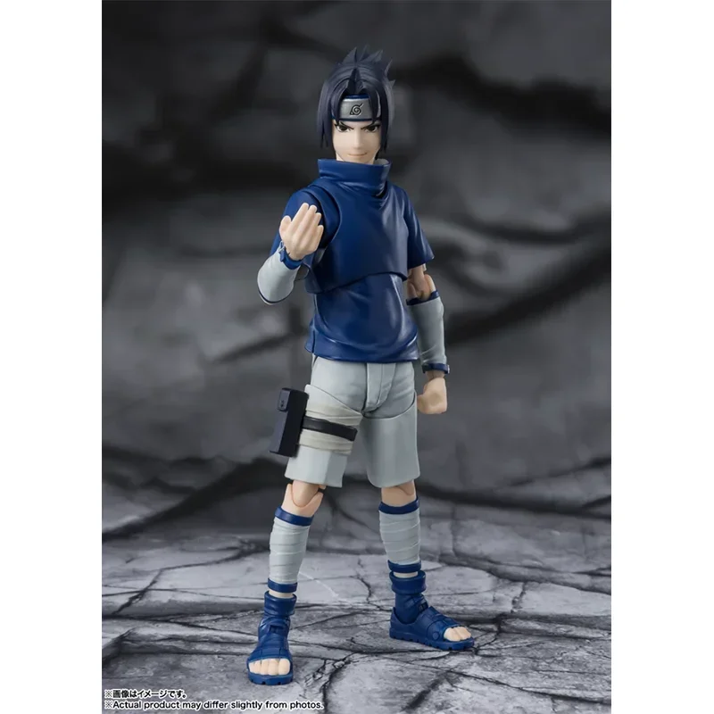 Bandai Original NARUTO Anime Figure SHF Uchiha Sasuke Genius Ninja of Blood Action Figure Toys for Kids Gift Model Collectible