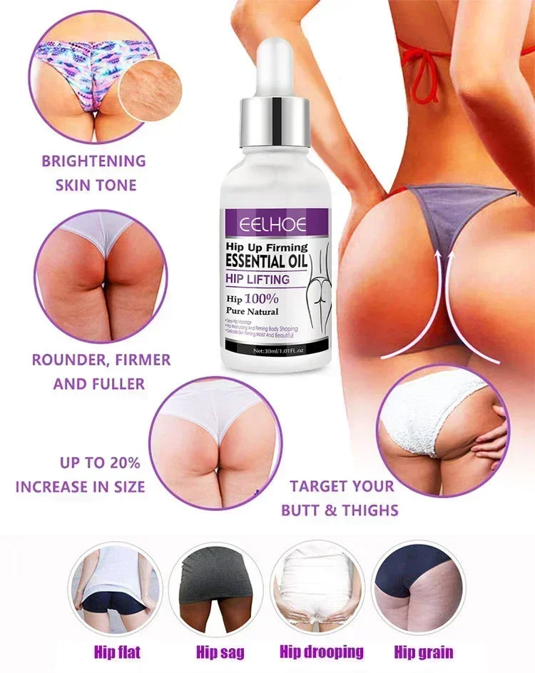 Nádega Alargamento Óleo, Hip Lift Up, Butt Enhancement, Plump Sculpting, crescimento rápido, evitar a flacidez, mama flacidez