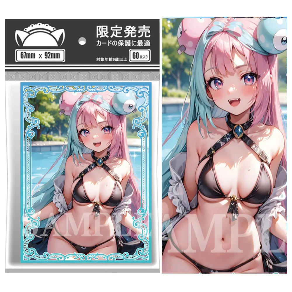 

60PCS 67X92mm Swimsuits Lono Anime Cards Sleeves Foil Trading Card Sleeves Fit MTG/PKM Card Protector for PTCG Cards