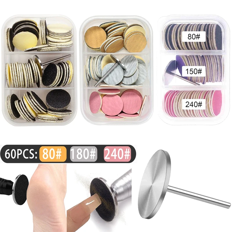 15/20/25mm Replaceable Sanding Paper Foot Cuticle Calluses Removal Nail Drill Bit Disk Disc Manicure Pedicure Foot Rasp Files
