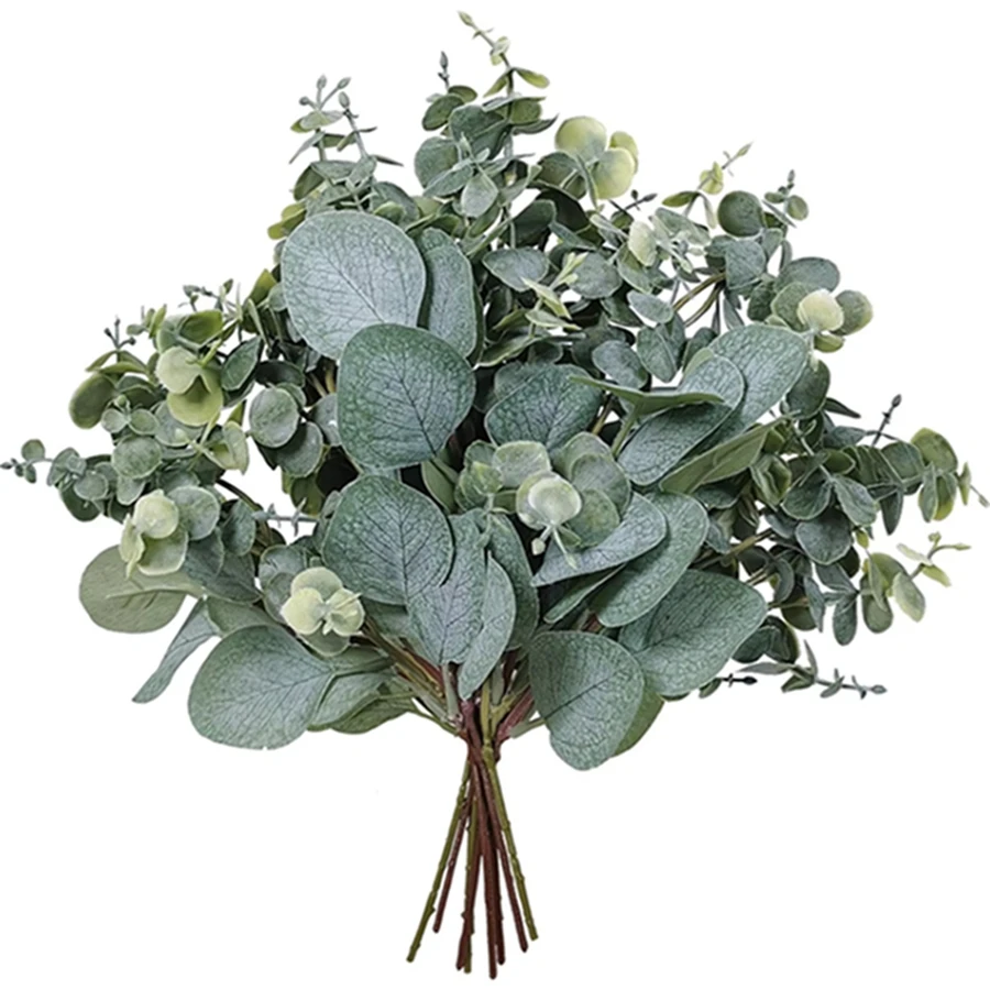 

6Pcs Artificial Plant Silk Eucalyptus Leaf Valentine Home Room Decora Vase Scrapbook Yard Wedding Bridal Bouquet Party Diy Gifts