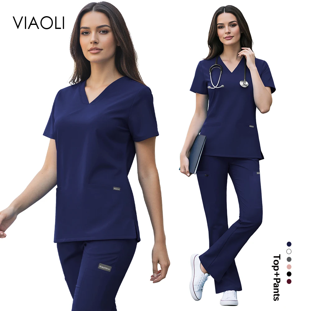 Pet Grooming Scrub Set Beauty Spa Uniform Women Medical Surgical Accessories Hospital Clinic Work Clothes Dentist Pharmacy Suit