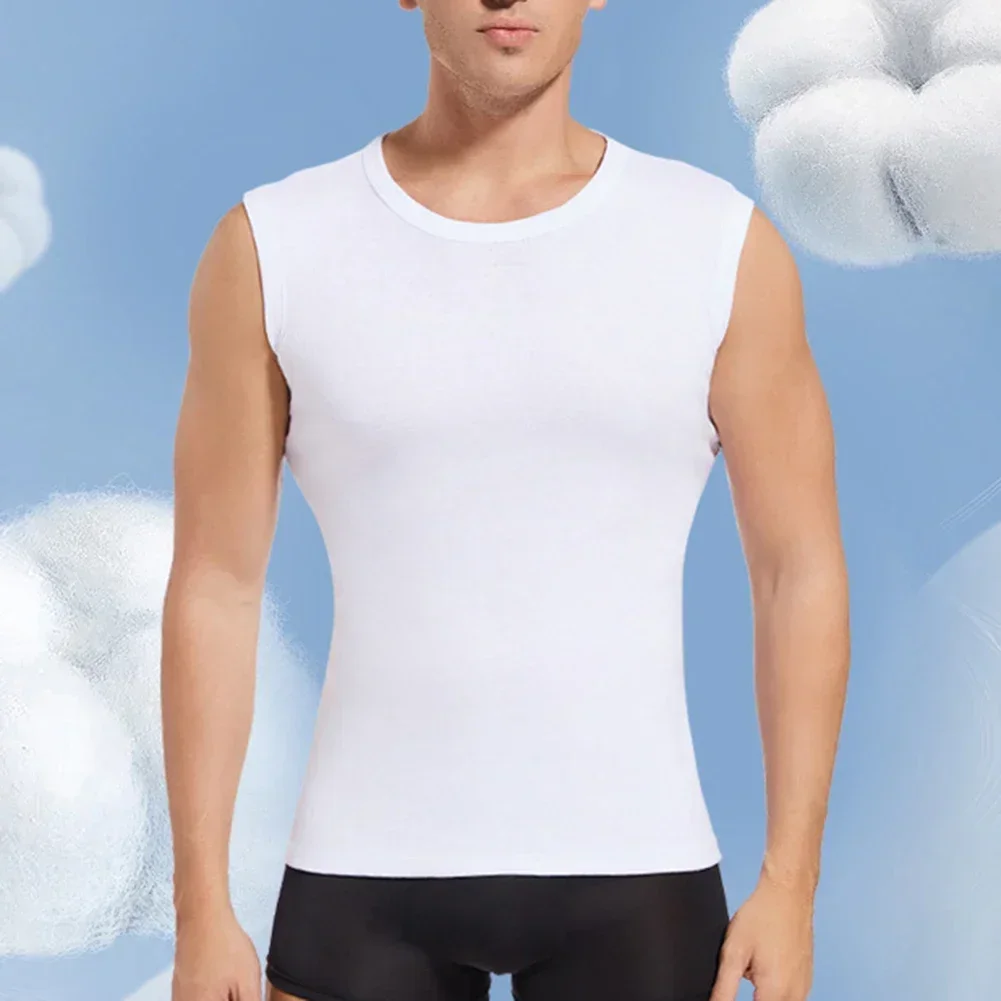 Men Summer Cotton Body Shaper Vest Slimming Tummy Control Tight Sports Tank Tops